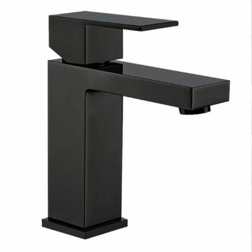 Cube Black Basin Mixer