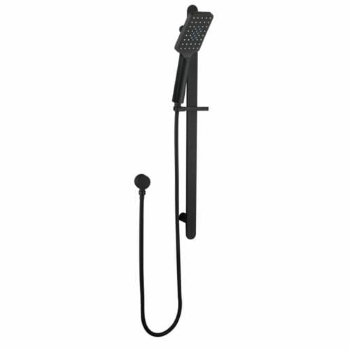 Sky Black Square Shower on Rail