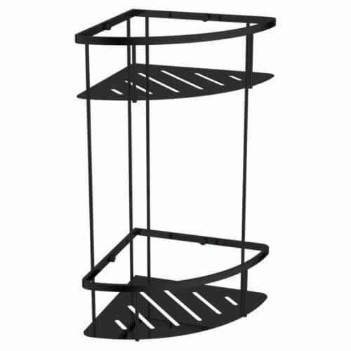 Cube Double Corner Shelf Basket Black