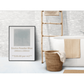 Enviro Powder Blue Ceramic Tiles - 200mm x 200mm