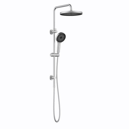 Gabe Twin Shower on Rail - Brushed Nickel