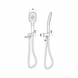 Technical-Drawing_Huntingwood_Hand-Shower-with-Wall-Bracket_T9789-600×600 Huntingwood Hand Shower Specs