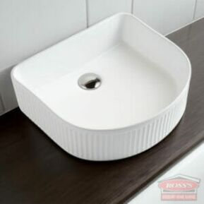 Quadrant Fluted Vessel White Installation