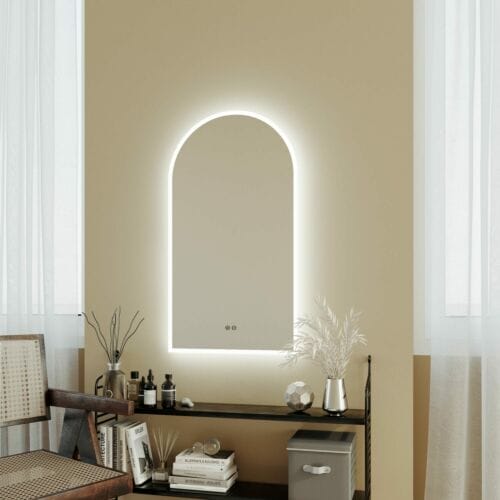 Arch LED Frameless Mirror 500x900mm Arch LED Backlit Mirror 500x900mm