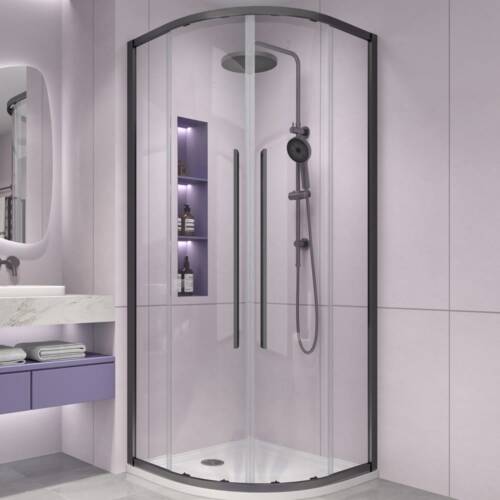 Alpine Curved Corner Entry Matte Black Alpine Curved Corner Entry Matte Black