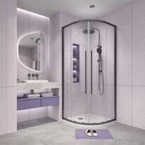 Alpine Corner Entry Curved Shower Matte Black