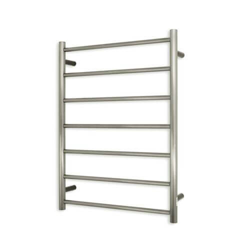 Brushed Nickel Round Heated Towel Ladder