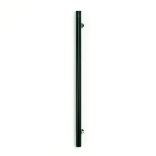 Round Matte Black Vertical Heated Towel Rail
