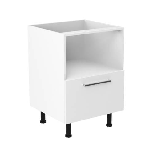 60cm Microwave Cabinet with Drawer 60cm Microwave Cabinet with Sky Chrome Handel (Side View)