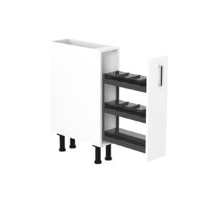 20cm Pull Out Spice Rack Cabinet with Sky Chrome Handel (Door Open)