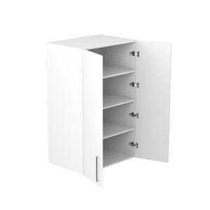 80cm Double Door Pantry Topper with Sky Chrome Handle (Doors Open)