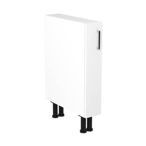 15cm Slimline Base Cabinet Left Hand with Sky Chrome Handle (Side View)