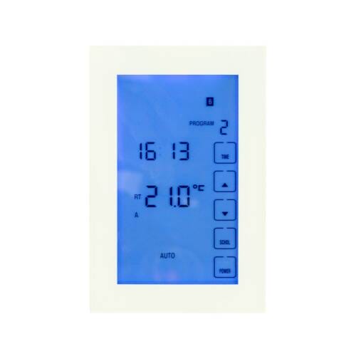 Premium Digital Dual Underfloor Heating Thermostat / Towel Rail Timer Switch – White Vertical