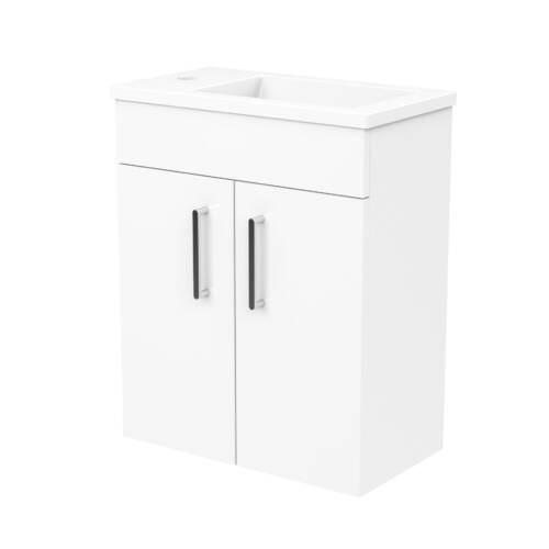 45cm Judy PVC Ensuite Vanity Unit Wall Hung - Angled view