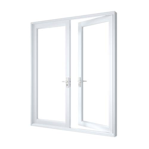 Double Front Entry Door Pearl White