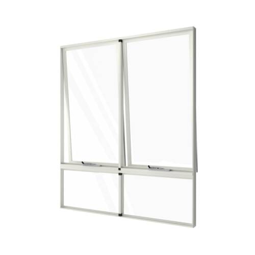 Double Awning Windows over Two Low Lites White Lustre