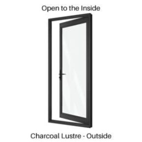 Single Hinged Door Charcoal Lustre Outside Single Hinged Door Charcoal Lustre Outside
