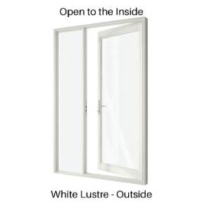 Single Hinged Door with Side Lite White Lustre Outside