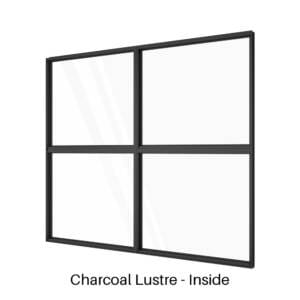 Four Panels Coupled Fixed Window Charcoal Lustre Inside