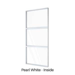 Three Panels Vertical Fixed Window Pearl White Inside
