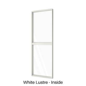 Two Panels Coupled Fixed Window White Lustre Inside