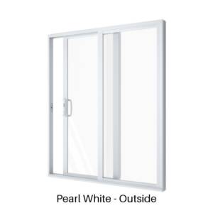 Single Sliding Door Pearl White Outside