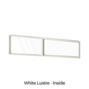 Double Panel Fixed Raked Window White Lustre Inside