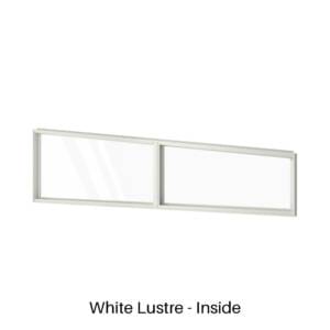 Double Panel Fixed Raked Window White Lustre Inside