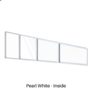 Four Panel Fixed Raked Window Pearl White Inside