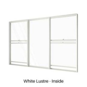 Double Double Hung with Centre Fixed Lite White Lustre Inside Double Double Hung with Centre Fixed Lite White Lustre Inside