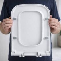 man holding Toilet Seat Replacement
