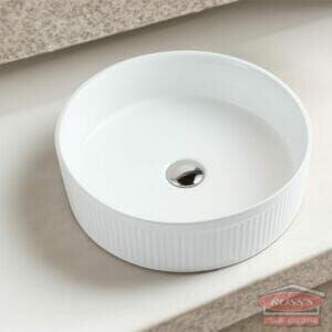 Olympic Fluted Vessel White Installation
