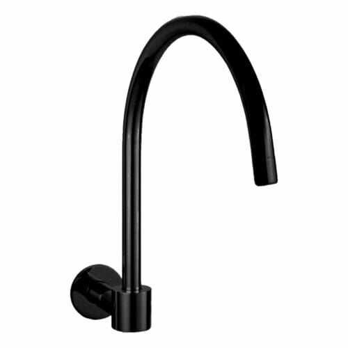 Fiona Gooseneck Swivel Wall Mounted Spout Black Fiona Tapware Black