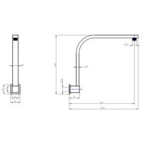 104110 square shower arm