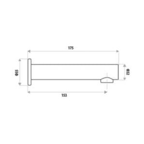 Elle Stainless Steel Bath Spout Specs
