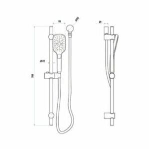 Huntingwood Hand Shower on Rail specs