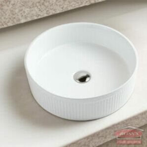 Olympic Fluted Vessel White Installation