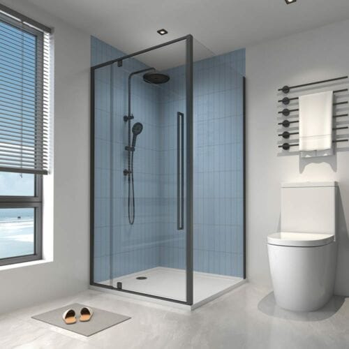 Alpine Pivot Door & Return Matte Black Alpine Pivot Door & Return Matte Black