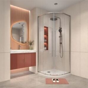 Alpine Corner Entry Curved Shower Chrome