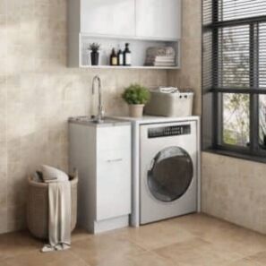 alpine 17ltr laundry sink and cabinet setting