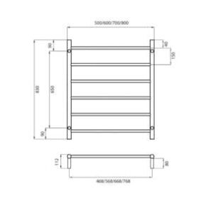 Brushed Nickel Round Ladder Towel Rail Specs