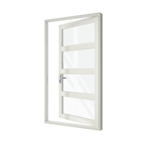 Front Entry Door with Three Horizontal Midrails Single Front Entry Door with Three Horizontal Midrails