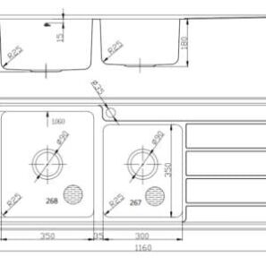 Alpine Axis One & Half Bowl Kitchen Sink Drawings