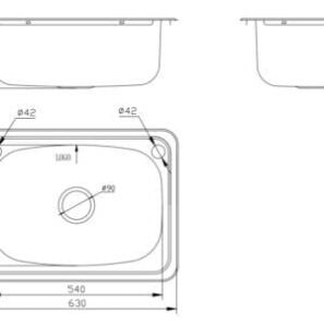 Alpine S/S Insert Laundry Sink 45L Drawings