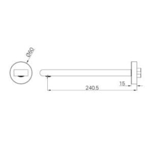 Bianca Fixed Bath Spout Only 240mm Drawings