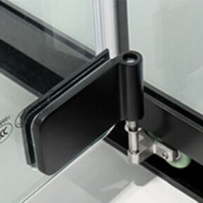 rolling-door-and-return-shower-bottomrail Rolling Door & Return Shower Stainless Steel Black - Bottom Rail