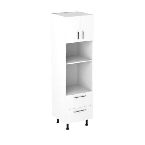 63cm Wall Oven & Microwave Cabinet with Sky Chrome Handel (Side View)