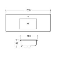 120cm Ceramic Vanity Top - Specs