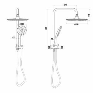 Elle Stainless Steel Twin Shower Specs