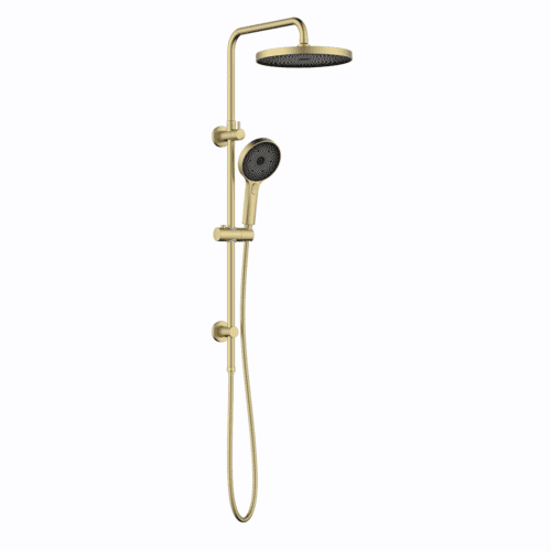 Gabe Twin Shower on Rail - Brushed Gold